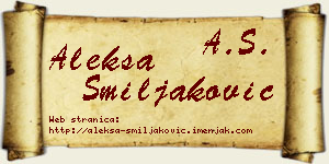 Aleksa Smiljaković vizit kartica